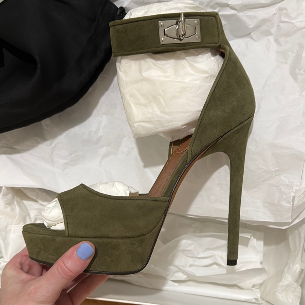 Givenchy Olive Green Suede Heels